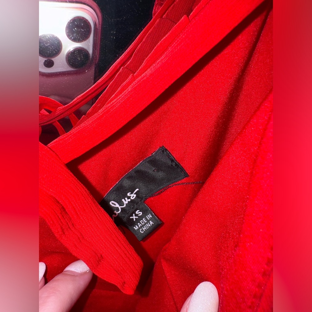 Lulus Red Flutter Sleeve Swing Pleated Mini Dress - image 3